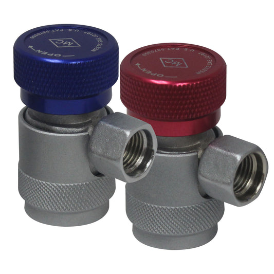 R134a Safety Lock hurtigkobling sett - høytrykk og lavtrykk