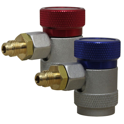 R134a Safety Lock hurtigkobling sett - høytrykk og lavtrykk