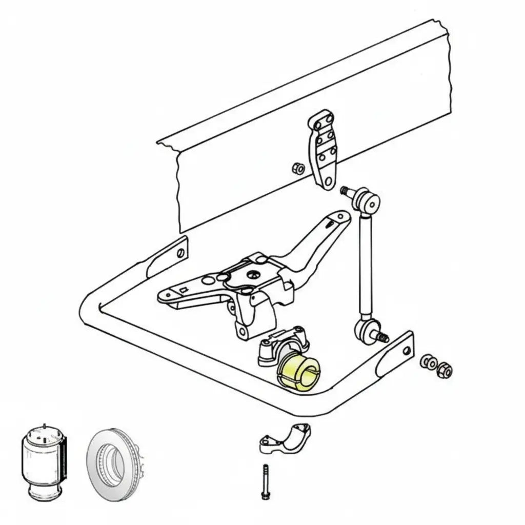 Gummilager - Bakre aksel / Stabilisatorstag - MAN / Mercedes / Iveco Autoclima AS